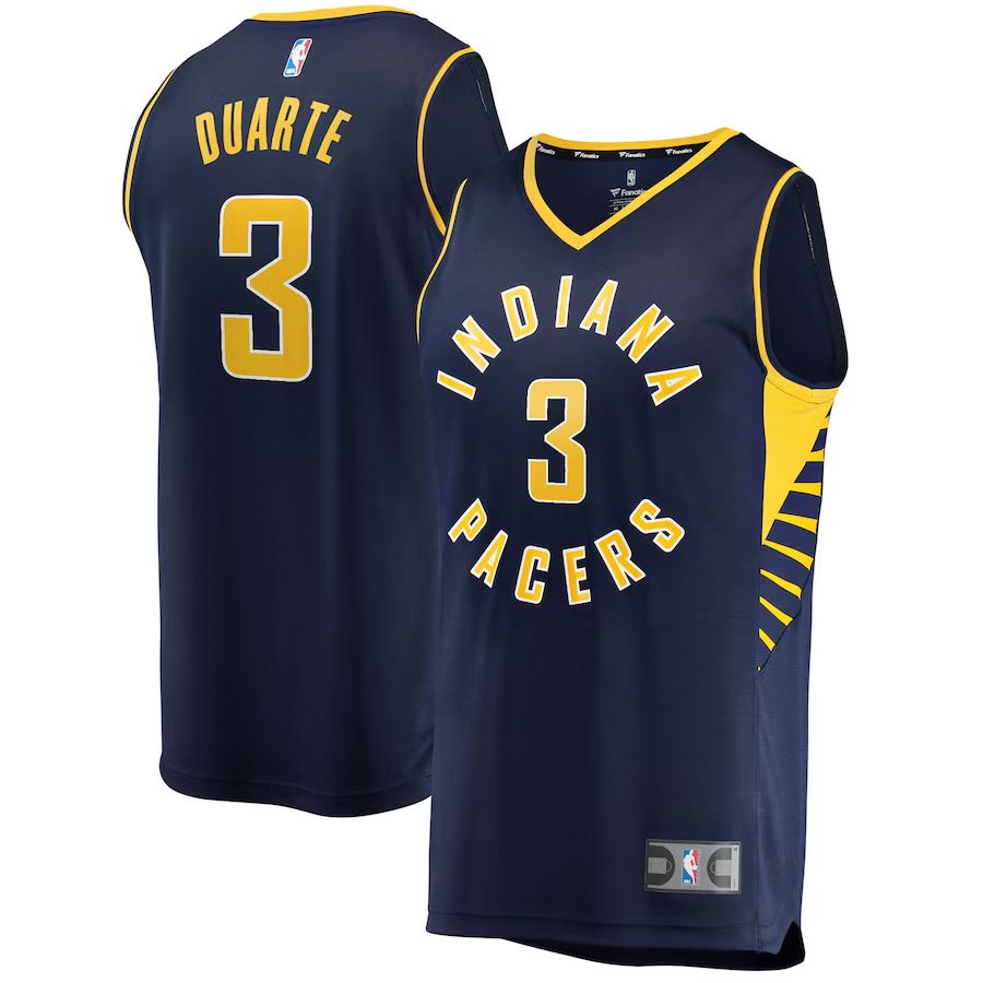 Men Indiana Pacers #3 Chris Duarte Fanatics Branded Navy Fast Break Replica NBA Jersey